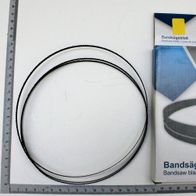 Scheppach-Bandsägeblatt (1425 x 6,35 x 0,3 mm) auf Verpackung mit Maßen