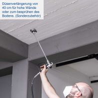 Verlängerter Düsenhalter für hohe Wände oder Bodenbesprüchung