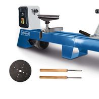 Scheppach-Drechselmaschine mit Zubehörset inkl. Werkstückhalter, Spindel und Messer