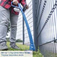 Akku-Rasentrimmer mit nur 1,3 kg Gewicht (ohne Akku) – leichtes Handling für präzises Trimmen