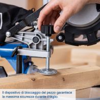 Der Spannmechanismus des Werkstücks garantiert maximale Sicherheit während des Schneidens.