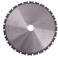 Kreissägeblatt von Scheppach, Part-Nummer 7901202706, max. Drehzahl 8000 U/min, EN 847-1:2028, geprüft, HW/28 T, für Holz und Metall, von vorne fotografiert.