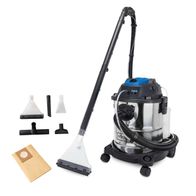 Der Scheppach SprayVac20 ist ein 1600W starker 230V-Sauger mit einem 20L Behälter. Er ist ein 5in1 Wasch-, Nass- & Trockensauger inklusive Zubehör.