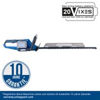 Scheppach Akku-Heckenschere mit 10-jähriger Garantie, 20V-Batterieplattform, 650 mm Schnittlänge, 30 mm Schnittstärke