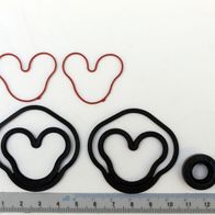 Dichtungssatz für Pumpenkomponenten mit verschiedenen Ringformen und einem Ringelement