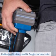 Praktischer Gürtelclip für sichere Arbeitshaltung beim Arbeiten auf Leiter