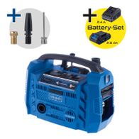 Scheppach-Pfannenwender mit Batterie-Set (2,4 A und 2,0 Ah), inkl. Bohrer und Gewindeschneider