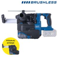 Scheppach Akku-B个小时器 mit integriertem Absauganschluss für dustfreie Arbeit, inkl. Adapter für SDS-Plus-Bohrköpfe