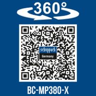 360°-Drehfunktion für bessere Erreichbarkeit beim Rasenmähen, Scheppach BC-MP380-X