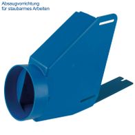Absaugvorrichtung für staubarmes Arbeiten an der Wippkreissäge HS550 von Scheppach. Ermöglicht effiziente Absaugung von Sägespänen und Staub.