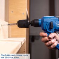 Quick-release chuck with SDS-Plus mount for cordless drill