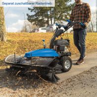 Kehrmaschine mit separatem Radantrieb für effizientes Kehren und Sammeln von Abfällen