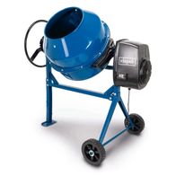 Der Betonmischer MIX180 von Scheppach mit 180L Fassungsvermögen, 800W Motorleistung und 230V 50Hz. Ausgestattet mit zwei Rädern für einfache Beweglichkeit und einem robusten Rahmen. Ideal für Mischaufgaben auf Baustellen.