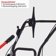 Gangwahlhebel mit 1 Vorwärtsgang (2,95 km/h) und 1 Rückwärtsgang. Ideal für präzise Steuerung der Benzin Kehrmaschine SC2700P von Scheppach.