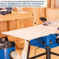 Scheppach Tischkreissäge mit integriertem Staubsaugeranschluss für sauberen Arbeitsplatz