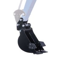 Scheppach-Arm mit hydraulischem Ausleger und Schaufelaufsatz für präzise Materialhandhabung