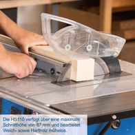 Scheppach Tischkreissäge HS110 mit maximaler Schnitthöhe von 87 mm für weiche und harte Holzarten