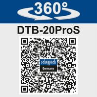 Der DTB-20ProS Schrauber von Scheppach bietet eine 360-Grad-Drehfunktion für flexible Anwendungen. Er wird mit Akku, Ladegerät und Zubehörset geliefert. Weitere Details finden Sie unter dem QR-Code.
