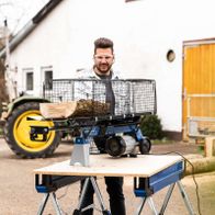 Scheppach-Werkzeug mit Holzschale für Transport von Holzscheiten, inkl. Transportwagen