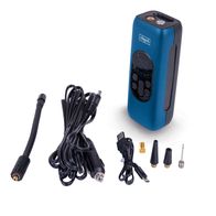 Scheppach Handwerkzeug-Set mit verschiedenen Aufsätzen und Kabeln, inklusive USB-Ladekabel und Anleitung.