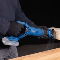 Scheppach cordless reciprocating saw with LED indicator and stroke mechanism, ergonomic grip