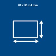 Technische Maße eines Produkts: 81 x 30 x 4 Millimeter