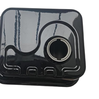 Benzintank mit Deckel und Filter, Ansicht von oben. Inklusive Dichtungsring und Filterelement in separater Verpackung.