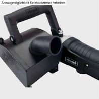 Scheppach-Bürstenschleifer mit Staubsauganschluss für staubfreies Arbeiten