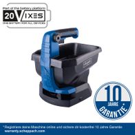 Scheppach Akku-Handstreuer mit 10-jähriger Garantie, 20-Volt-Batterieplattform, 10-Jahre-Garantie-Registrierung