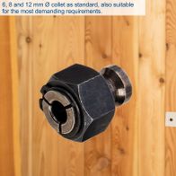 6, 8 and 12 mm Ø collets as standard, also suitable for demanding requirements.