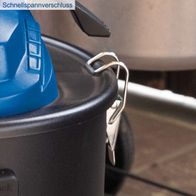 Schnellspannverschluss für den Aschesauger AVC25 von Scheppach, Teil der Zubehörfunktion