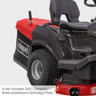 Robuste Scheppach-Fangbox mit 245-Liter-Kapazität für ausreichend Schnittgutplatz