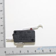Microschalter von Scheppach, Ansicht von oben. Der Schalter ist etwa 4 cm lang und 2 cm breit.