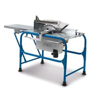 Baukreissäge Structo 5.0 von Scheppach mit 150mm Schnitthöhe und 350mm Schnittbreite. Die Säge ist abklappbar für einfache Lagerung und Transport. Die robuste Konstruktion sorgt für Stabilität und Präzision bei Holzarbeiten.