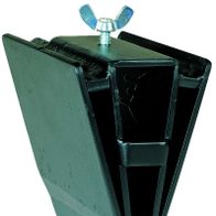 Treibkeil OX 1-1000 / OX 3-1000 von Scheppach, Ansicht von vorne. Der Treibkeil ist ein robustes Werkzeug mit einer Metallkonstruktion und einem Gewindestift an der Oberseite.