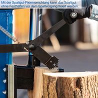 Mit der Spaltgut-Fixiervorrichtung kann das Spaltgut ohne Festhalten vor dem Spaltvorgang fixiert werden.