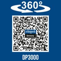 Scheppach-Dumper DP3000 mit 360°-Sichtfeld und QR-Code für Deutschland