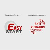 Wichtige Merkmale: Easy-Start-Funktion und Anti-Vibrationssystem für komfortablen Betrieb