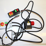 Elektrosteuerungsbox mit drei Bedienelementen und Kontakten für Scheppach-Elektronik