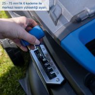 Das Scheppach Werkzeug bietet eine zentrale Schnittstellenhöhenverstellung in 6 Stufen von 25 bis 75 mm.