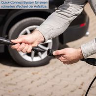 Quick-Connect-System für schnellen Wechsel von Aufsätzen an Hochdruckreiniger