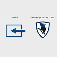 Patented protective cover and 3000W power specification for Rocking Log Saw HS510