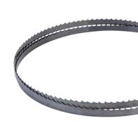 Bandsägeblatt mit feiner Verzahnung, von vorne fotografiert.