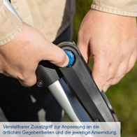 Verstellbarer Erg grippbarer Griff für individuelle Anpassung an lokale Gegebenheiten und Anwendung.