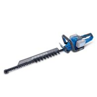 Akku Heckenschere BC-HT720-X mit 650 mm Schnittlänge und 30 mm Schnittstärke. Brushless Motor für effizientes Schneiden. Gezeigt von der Seite.