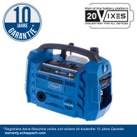 Scheppach Hybrid-Kompressor Airforce 6 mit 10-Jahre-Garantie, inkl. 20Vixes-Batterieplattform für universelle Nutzung, mit Online-Registrierung für kostenlose Garantie