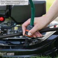 The Scheppach petrol lawnmower MS175-51 features an Easy Clean function with water connection for easy cleaning.