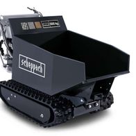 Scheppach Dumper DP5000, schwarz, 500 kg Tragfähigkeit, seitliche Ansicht.