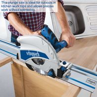 The Scheppach PL75 plunge saw is ideal for precise cut-outs in worktops without splintering. With 1600W power and a 210mm diameter saw blade with 36 teeth, it offers maximum precision and efficiency.