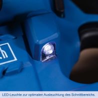 LED-Beleuchtung für präzisen Schnittbereich bei Scheppach-Metallbandsäge